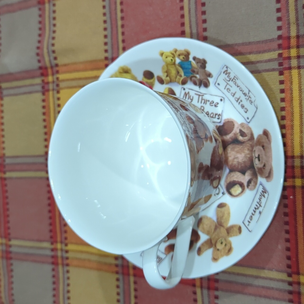 My Favorite Teddies 1997 Roy Kirkham Made In England Coffee Mug And Saucer Plate